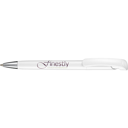 Kugelschreiber BONITA , Ritter-Pen, weiß, ABS-Kunststoff, 14,80cm (Länge), Bild 3