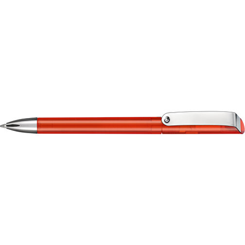 Kugelschreiber GLOSSY TRANSPARENT , Ritter-Pen, rot-transparent, ABS-Kunststoff, 14,20cm (Länge), Bild 3