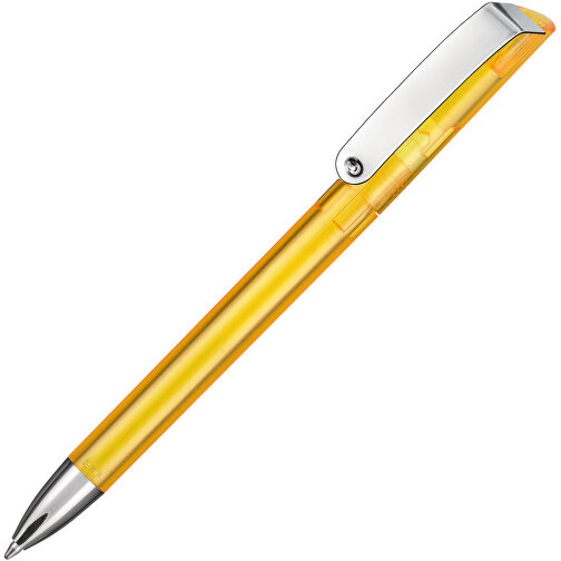 Kugelschreiber GLOSSY TRANSPARENT , Ritter-Pen, gelb-transparent, ABS-Kunststoff, 14,20cm (Länge), Bild 2