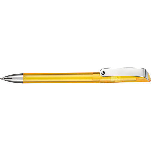 Kugelschreiber GLOSSY TRANSPARENT , Ritter-Pen, gelb-transparent, ABS-Kunststoff, 14,20cm (Länge), Bild 3