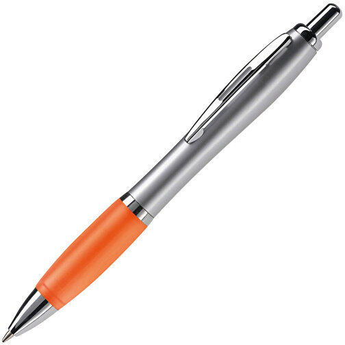 Kugelschreiber Hawaï Silver , silber / orange, ABS & Metall, 14,00cm (Länge), Bild 2