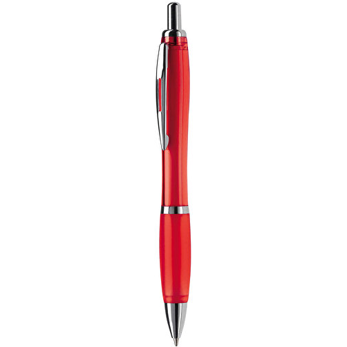 Kugelschreiber Hawaï Transparent , transparent rot, ABS & Metall, 14,00cm (Länge), Bild 1