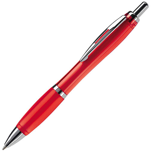 Kugelschreiber Hawaï Transparent , transparent rot, ABS & Metall, 14,00cm (Länge), Bild 2