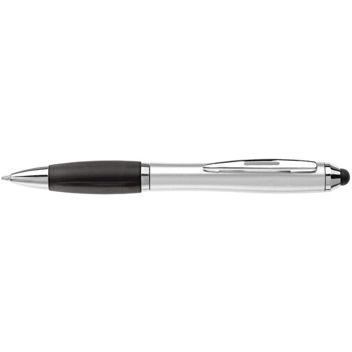 Kugelschreiber Hawaï Mit Touch , silber / schwarz, ABS, 13,50cm (Länge), Bild 3