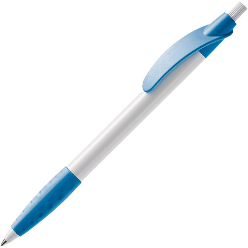Kugelschreiber Cosmo Grip HC , weiß / hellblau, ABS, 14,50cm (Länge), Bild 2