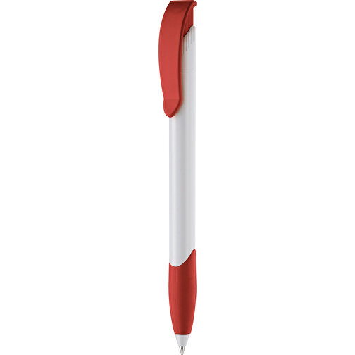 Kugelschreiber Apollo Hardcolour , weiß / rot, ABS, 14,70cm (Länge), Bild 1