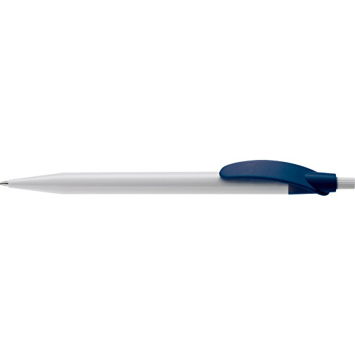 Kugelschreiber Cosmo Hardcolour , weiß / dunkelblau, ABS, 14,50cm (Länge), Bild 3