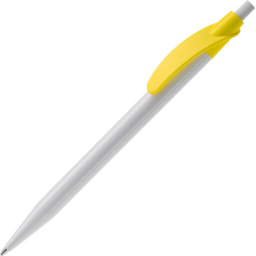 Kugelschreiber Cosmo Hardcolour , weiss / gelb, ABS, 14,50cm (Länge), Bild 2
