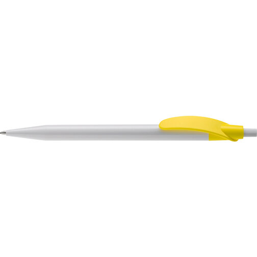 Kugelschreiber Cosmo Hardcolour , weiß / gelb, ABS, 14,50cm (Länge), Bild 3