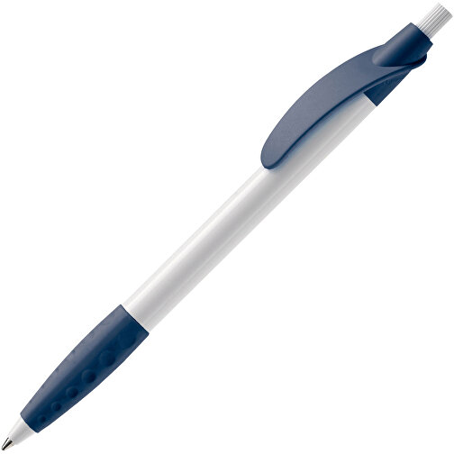 Kugelschreiber Cosmo Grip HC , weiß / dunkelblau, ABS, 14,50cm (Länge), Bild 2