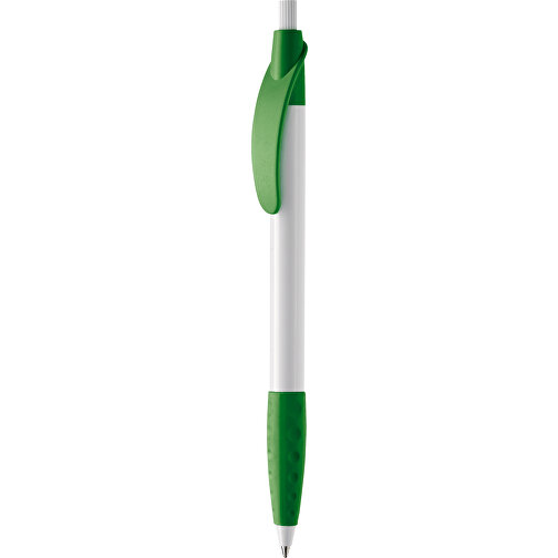 Kugelschreiber Cosmo Grip HC , weiß / grün, ABS, 14,50cm (Länge), Bild 1