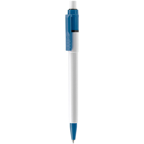 Kugelschreiber Baron Colour Hardcolour , weiß / hellblau, ABS, 13,30cm (Länge), Bild 1