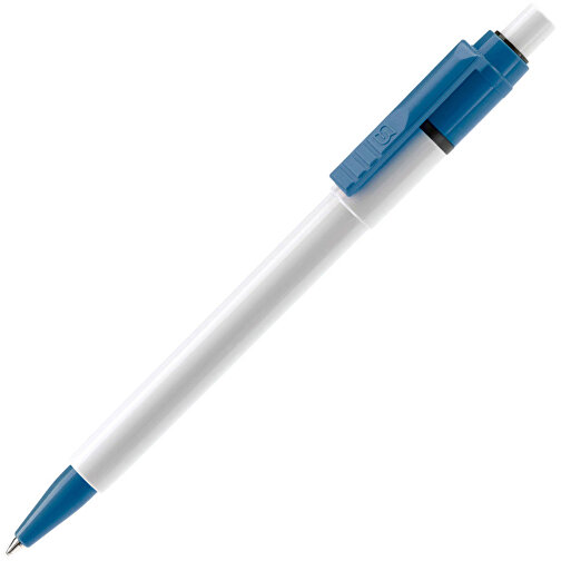 Kugelschreiber Baron Colour Hardcolour , weiss / hellblau, ABS, 13,30cm (Länge), Bild 2