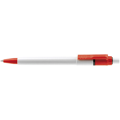Kugelschreiber Baron Colour Hardcolour , weiß / rot, ABS, 13,30cm (Länge), Bild 3