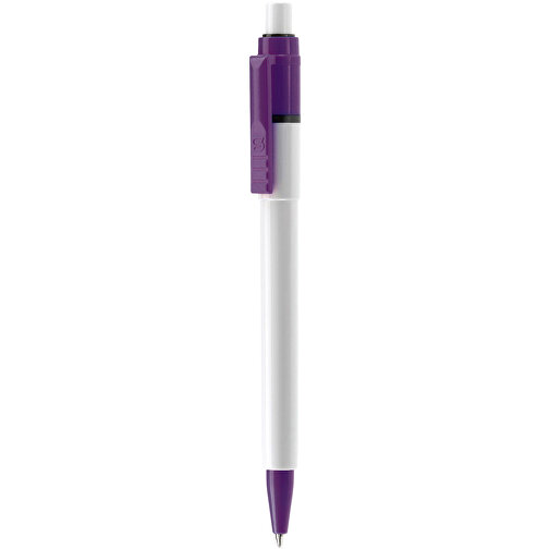 Kugelschreiber Baron Colour Hardcolour , weiss / purple, ABS, 13,30cm (Länge), Bild 1