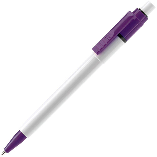 Kugelschreiber Baron Colour Hardcolour , weiß / purple, ABS, 13,30cm (Länge), Bild 2