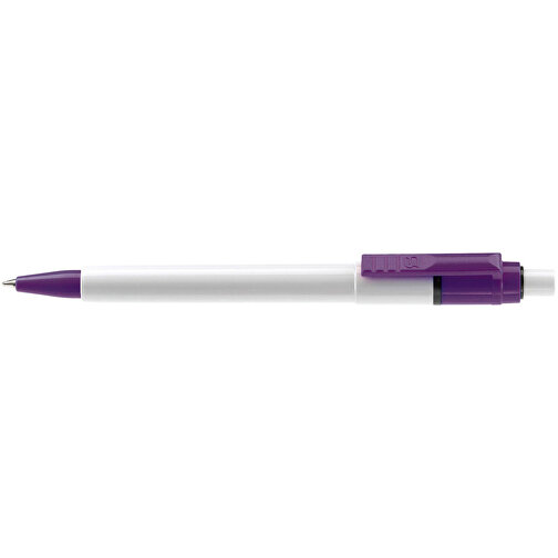 Kugelschreiber Baron Colour Hardcolour , weiß / purple, ABS, 13,30cm (Länge), Bild 3
