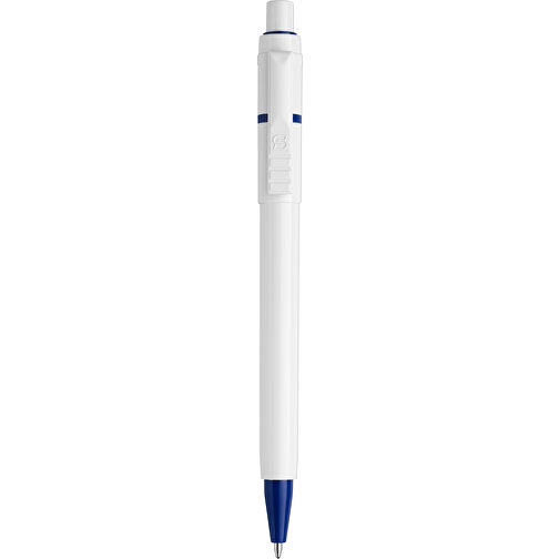 Kugelschreiber Baron Hardcolour , weiß / dunkelblau, ABS, 13,30cm (Länge), Bild 1