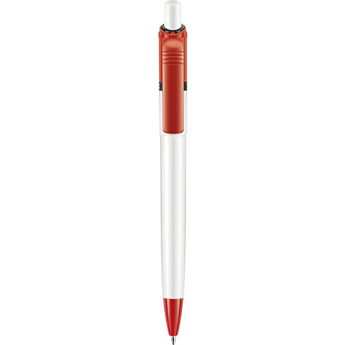 Kugelschreiber Ducal Colour Hardcolour , weiß / rot, ABS, 13,80cm (Länge), Bild 1