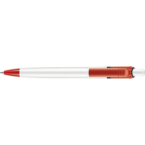 Kugelschreiber Ducal Colour Hardcolour , weiss / rot, ABS, 13,80cm (Länge), Bild 3