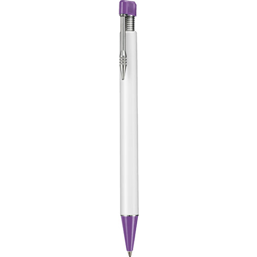 Kugelschreiber EMPIRE , Ritter-Pen, violett/weiß, ABS-Kunststoff, 14,50cm (Länge), Bild 1