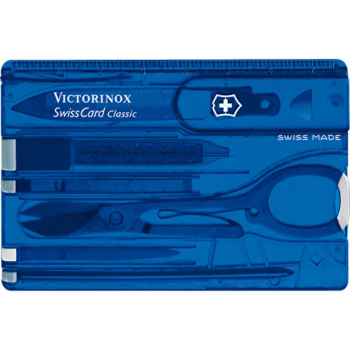 Victorinox Swiss Card 'CLASSIC' , Victorinox, blau transparent, Kunststoff matt, 8,20cm x 0,45cm x 5,40cm (Länge x Höhe x Breite), Bild 1