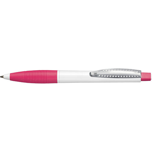 Kugelschreiber CLUB , Ritter-Pen, pink/weiß, ABS-Kunststoff, 14,20cm (Länge), Bild 3