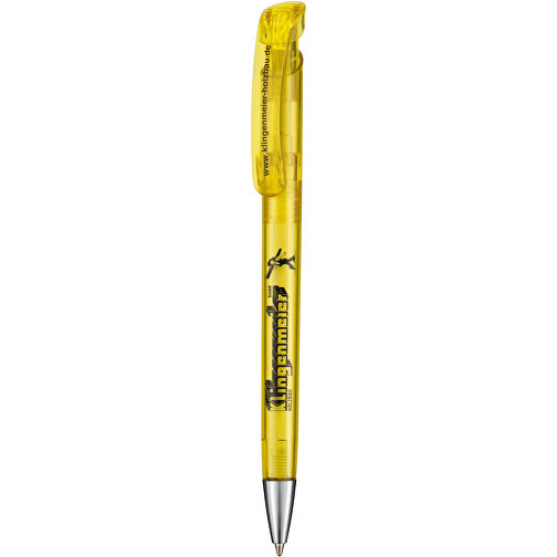 Kugelschreiber BONITA TRANSPARENT , Ritter-Pen, ananas-gelb, ABS-Kunststoff, 14,80cm (Länge), Bild 1