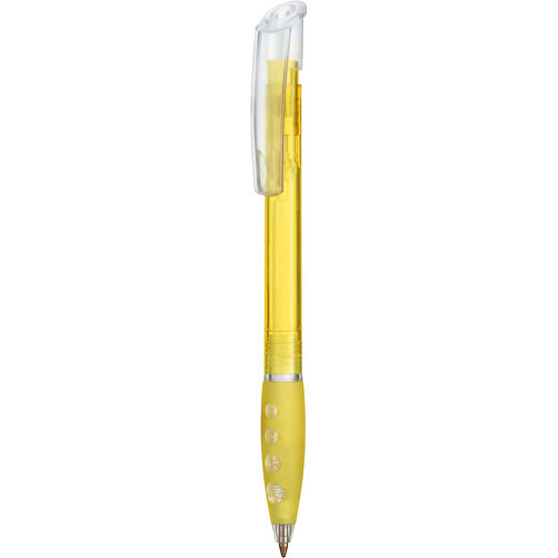 Kugelschreiber BUBBLE TRANSPARENT , Ritter-Pen, ananas-gelb, ABS-Kunststoff, 14,40cm (Länge), Bild 1