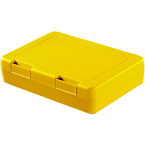 Vorratsdose 'Snack-Box' , standard-gelb, Kunststoff, 18,00cm x 4,20cm x 12,50cm (Länge x Höhe x Breite), Bild 1