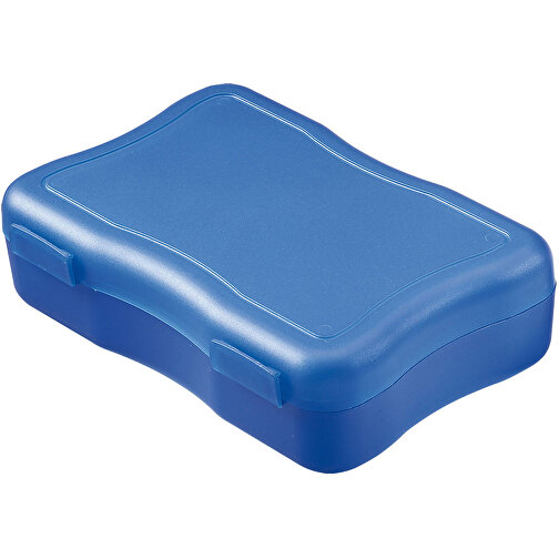 Brotzeitdose 'Wave', Mittel , standard-blau PP, Kunststoff, 16,00cm x 5,00cm x 11,30cm (Länge x Höhe x Breite), Bild 1
