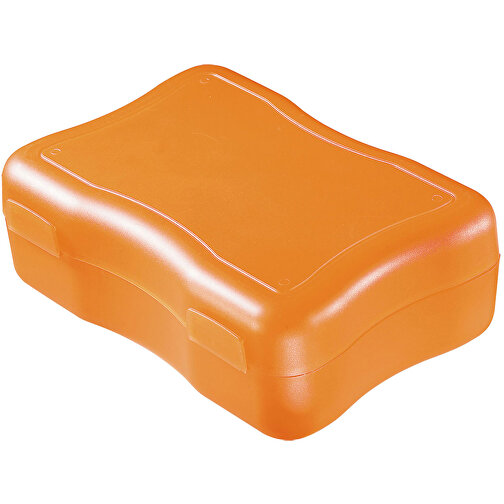 Brotzeitdose 'Wave', Mittel , standard-orange, Kunststoff, 16,00cm x 5,00cm x 11,30cm (Länge x Höhe x Breite), Bild 1