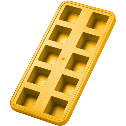 Eiswürfelform 'Quadrate' , standard-gelb, Kunststoff, 22,00cm x 2,20cm x 10,50cm (Länge x Höhe x Breite), Bild 1