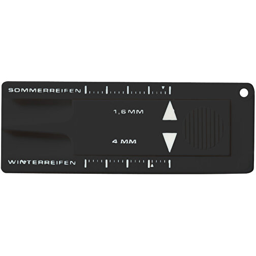 Schlüsselanhänger 'Reifenprofilmesser' , schwarz, Kunststoff, 6,00cm x 0,40cm x 2,20cm (Länge x Höhe x Breite), Bild 1