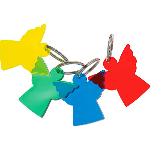 Schlüsselanhänger 'Engel' , trend-gelb PS, Kunststoff, 4,20cm x 0,30cm x 4,30cm (Länge x Höhe x Breite), Bild 2