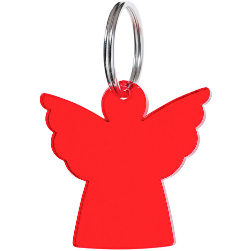 Schlüsselanhänger 'Engel' , trend-rot PS, Kunststoff, 4,20cm x 0,30cm x 4,30cm (Länge x Höhe x Breite), Bild 1
