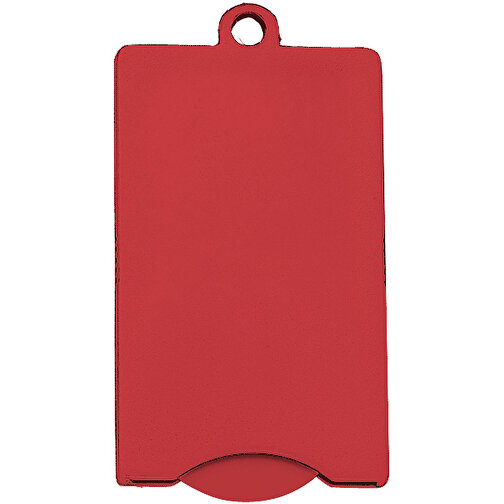 Chip-Schlüsselanhänger 'Square' , trend-rot PS, Kunststoff, 5,70cm x 0,40cm x 3,00cm (Länge x Höhe x Breite), Bild 1