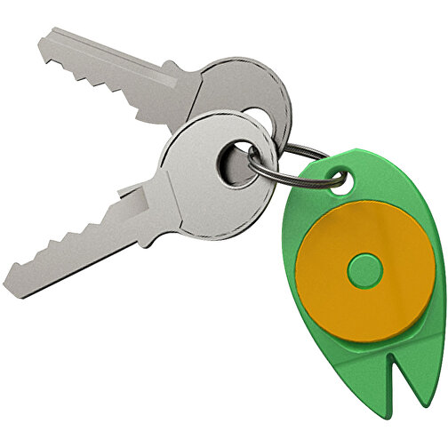 Schlüsselanhänger 'Zecke' , standard-grün, Kunststoff, 4,50cm x 0,60cm x 2,70cm (Länge x Höhe x Breite), Bild 1