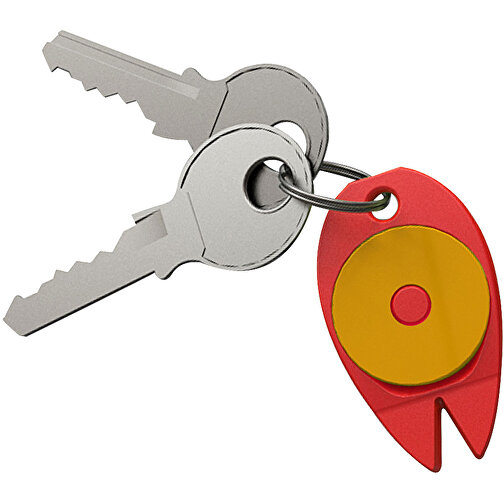 Schlüsselanhänger 'Zecke' , standard-rot, Kunststoff, 4,50cm x 0,60cm x 2,70cm (Länge x Höhe x Breite), Bild 1