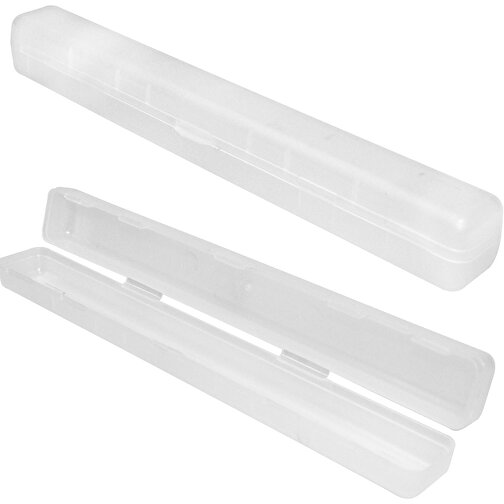Schutzbox 'Zahnbürste' , transparent-milchig, Kunststoff, 20,50cm x 2,40cm x 2,60cm (Länge x Höhe x Breite), Bild 1