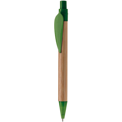 Kugelschreiber Eco Leaf , dunkelgrün, Bambus & ABS, 13,60cm (Länge), Bild 1