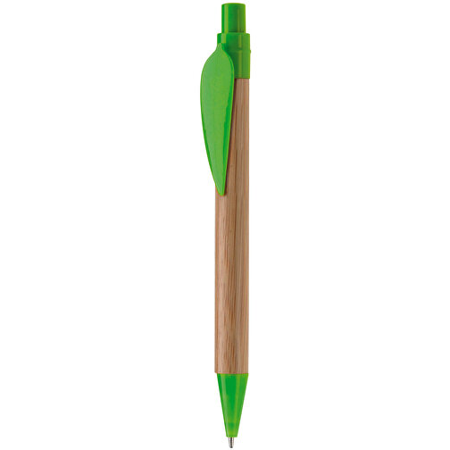 Kugelschreiber Eco Leaf , hellgrün, Bambus & ABS, 13,60cm (Länge), Bild 1
