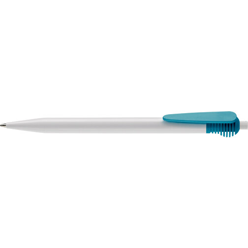 Kugelschreiber Cosmo Hardcolour , weiß / türkis, ABS, 14,70cm (Länge), Bild 1