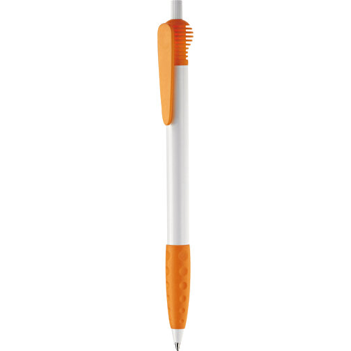 Kugelschreiber Cosmo Grip HC , weiss / orange, ABS, 14,70cm (Länge), Bild 1
