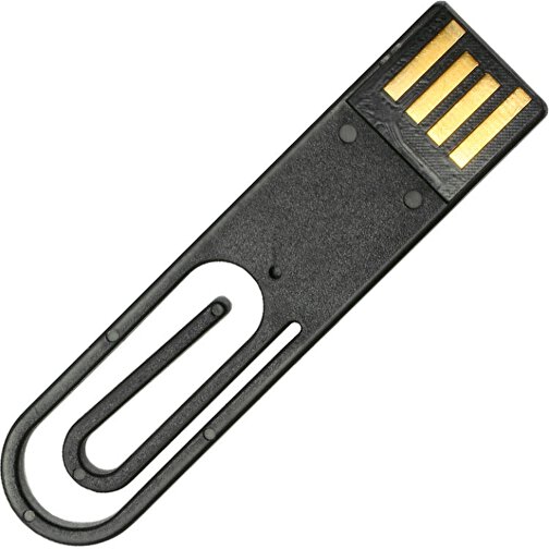 USB-Stick CLIP IT! 4GB , Promo Effects MB , schwarz MB , 4 GB , Kunststoff MB , 3 - 10 MB/s MB , 5,30cm x 1,28cm (Länge x Breite), Bild 1