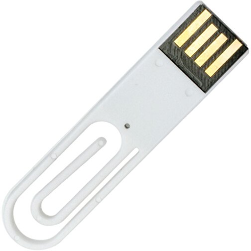 USB-Stick CLIP IT! 4GB , Promo Effects MB , weiß MB , 4 GB , Kunststoff MB , 3 - 10 MB/s MB , 5,30cm x 1,28cm (Länge x Breite), Bild 1