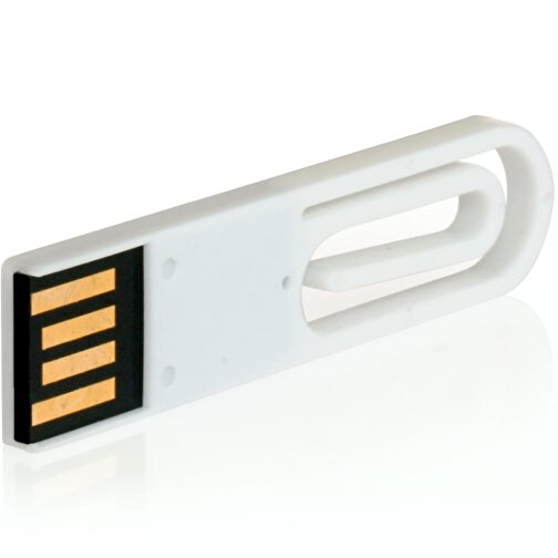 USB-Stick CLIP IT! 32 GB , Promo Effects MB , weiß MB , 32 GB , Kunststoff MB , 3 - 10 MB/s MB , 5,30cm x 1,28cm (Länge x Breite), Bild 2