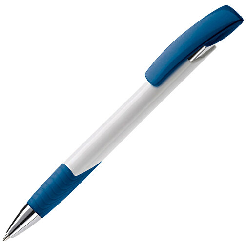 Kugelschreiber Zorro Hardcolour , weiß / dunkelblau, ABS & Metall, 14,50cm (Länge), Bild 2