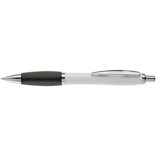 Kugelschreiber Hawaï Weiß , weiß / schwarz, ABS & Metall, 14,00cm (Länge), Bild 3