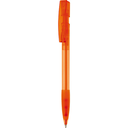 Kugelschreiber Nash Transparent Mit Gummigriff , transparent orange, ABS, 14,50cm (Länge), Bild 1